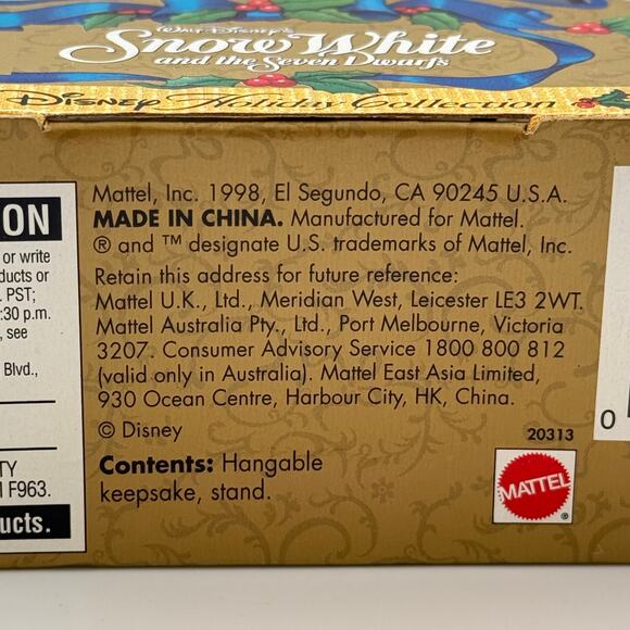 Vtg 1998 Disney Snow White Petite Holiday Princess Ornament Never Opened - Picture 6 of 8